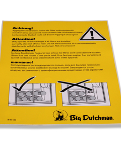 Aufkleber Filter Wärmetauscher Earny DINA4